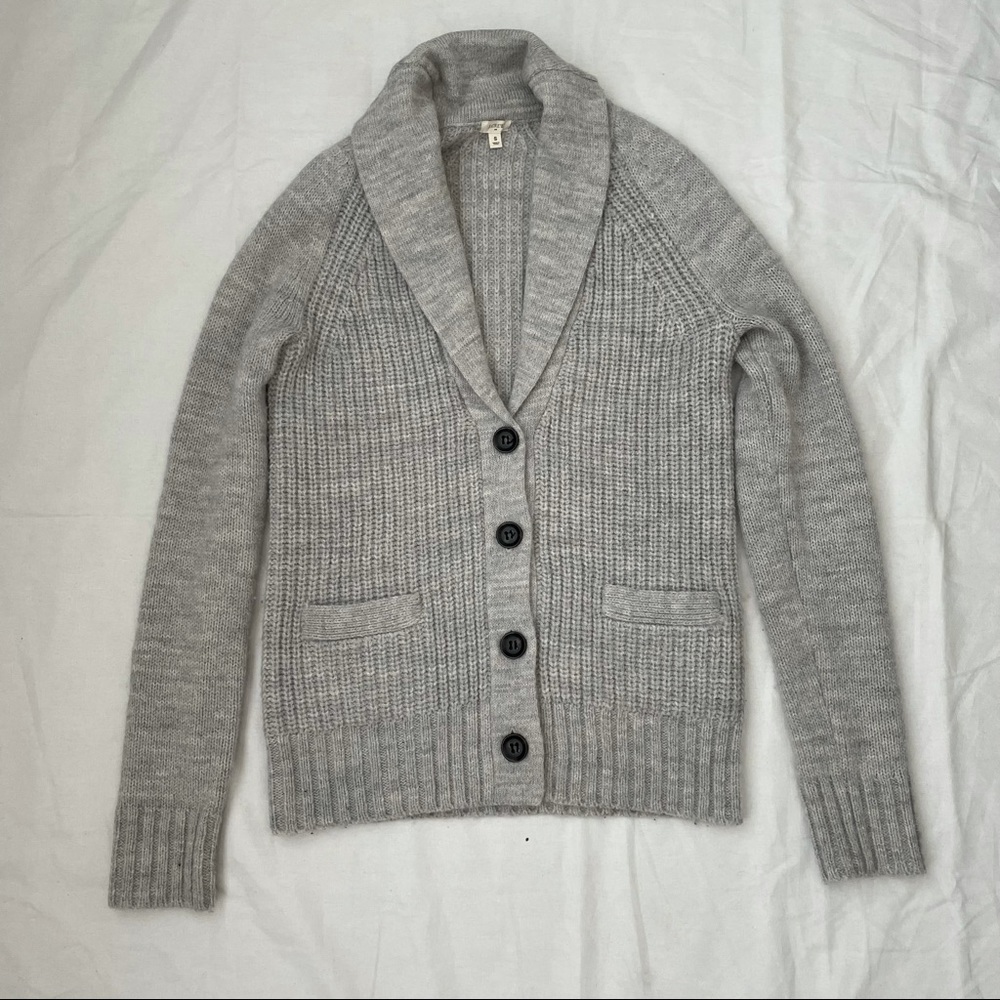 SOLD J. Crew Collared Grey Cardigan - Picture 1 of 6